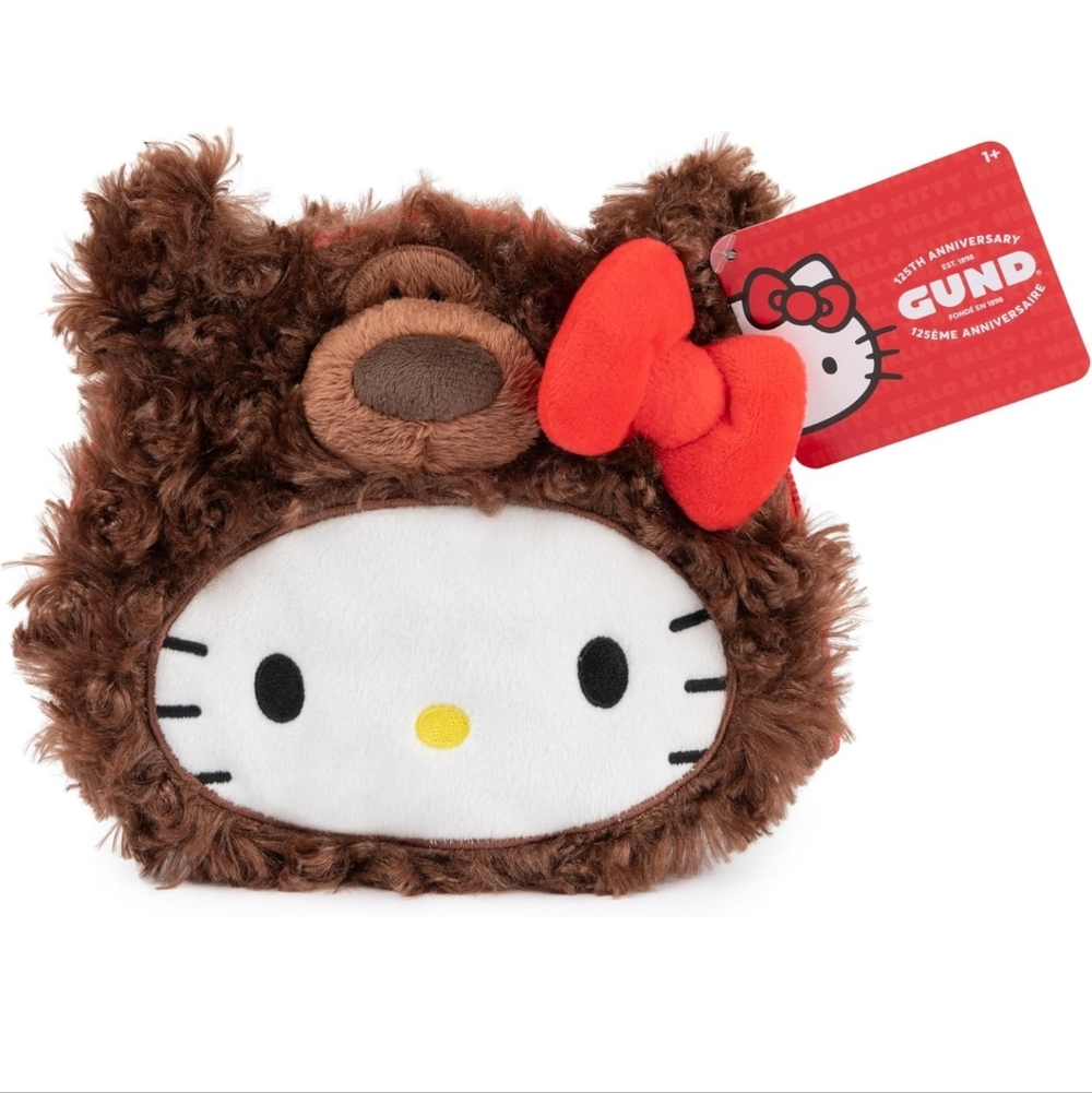 Gund + Sanrio Hello Kitty Philbin Teddy Bear Plush Pouch with Zipper New, Unopen - Picture 2 of 8